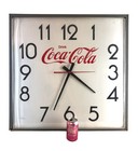 Vintage 1997 Large 29 X 29  Square Coca-cola Wall Lighted Clock Bowling Alley