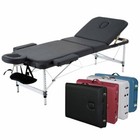 3-section Black Aluminum 84 l Portable Massage Table Facial Spa Bed Tattoo 