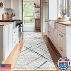 Jinchan Modern Runner Rug 2x7 For Hallway  Moroccan Geometric  Non-slip Stain