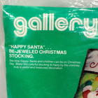 Vtg Gallery Craft  8003 Felt Jeweled Happy Santa Xmas Stocking Kit New Sealed 