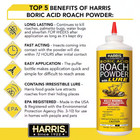 Harris Boric Acid Roach And Silverfish Killer Powder W lure For Insects  16oz   