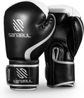 Sanabul Essential Gel Boxing Gloves For Men   14 Oz  Black metallic Silver 