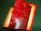 Vintage Candy Apple Red Bakelite Playing Card Holder Canasta  Tray Fast Ship