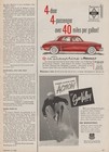 1958 Renault Dauphine -  over 40 Miles Per Gallon  - Car - Magazine Print Ad Art