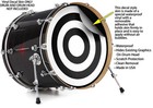Vinyl Decal Skin For 24  Bass Kick Drum Head Bullseye Black And White