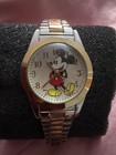 Vintage Rare Disney Mickey Mouse  mck376 Men s Watch In A Two-tone Metal Band 