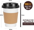 Fifwvgp 100 Pack 12 Oz Disposable Coffee Cups With Lids  Sleeves And Stir 