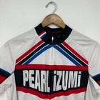 Pearl Izumi Cycling Jersey Men s Size M l White Full Zip Logo Short Sleeve