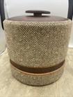 Vintage Georges Briard Inspired Ice Bucket Retro Vinyl Tweed Barware Insulated 