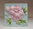 Rare Vintage Beautiful Flower Design Majolica Ceramic Tile 