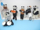 Roost Needle Felted Artist Wired Miniature  mice As Beatniks  Ornaments Lot Of 6