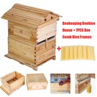 Wooden Beekeeping Beehive House Box   7pcs Automatic Honey Bee Comb Hive Frame