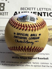 Willie Mays Signed Autographed Onl Feeney Baseball Giants Hof  Full Beckett bas 