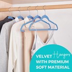 Premium Velvet Hangers 50 Pack Blue Non-slip Flocked Felt Hangers Sturdy Clot   