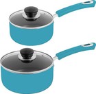 Nonstick Cookware Saucepan Set 1 Quart And 2 Quart With Glass Lid Utopia Kitchen