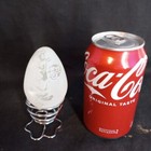 Vtg Walt Disney Frosted Glass Egg Safari Donald Duck With Binoculars With Stand