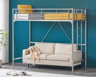 Twin Size Metal Loft Bed For Kids  Gray