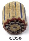 Nice Old Used Antique Venetian Chevron African Trade Bead  Cd58  Bg 76