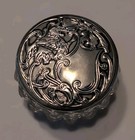 Antique Sterling Glass Dresser Jar With Griffin Dragon