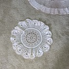 Vintage Handmade Ivory Hand Crocheted Round Lace Large Doilies Set Of 2 