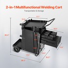 Welding Cart 2 Drawers Heavy Duty Welder Cart   Lockable Cabinet 350lbs Loading