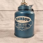 Vintage Eagle Rainbow Pump Oiler 10 Oz Blue Metallic Made In Usa Wellsburg Wv