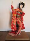 Vintage Asian Japanese Geisha Doll Figure Statue Display Kimono 16  Tall