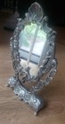 Vtg Swivel Vanity Mirror Picture Frame Cherub Shell Design Rococo Baroque Style
