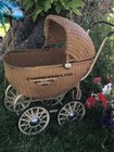Antique Wicker Baby Doll Carriage Stroller Buggy
