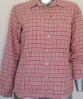 Woman Woolrickh Flannel Plaid Top Blouse Shirt Size L Button Front Pocket Cotton