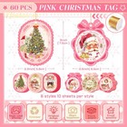 Nicrohome Eur 60pcs Pink Christmas Gift Tags With 2 5  X 3    2 3  X 3  