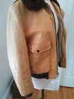 Vintage Cooper G-1  Leather Flight Bomber Jacket Mens 40  Fauxsherpa Lined Camel