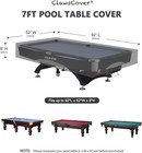 Clawscover Pool Table Cover 7 8 9 Feet heavy Duty Waterproof Scratch-free 600d P