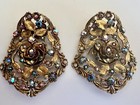 Magnificent Vintage Runway Shoe Clips Aurora Borealis Rhinestones Signed Musi