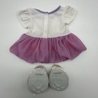 Build A Bear White Pink Purple Sequin Cotton Dress Shoes Teddy Clothes Set- Read