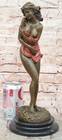Original Aldo Vitaleh Nude Female Bronze Statue Lady Sculpture Marble Base