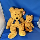 Ty Beanie Babies Fuzz  Buddy Large And Regular With Baby Teddy Set  Lot Of 3  