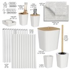 Bathroom Accessories Set 22pc Shower Curtain Rugs Trash Can White Clara Clark