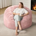 4ft Bean Bag Chairs For Adults Large Beanbag Chair With Stripe Plush Cover Big 