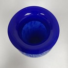 Blue White Glass Vase 11 3 8  Tall
