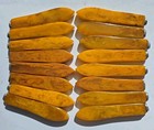Yellow Bakelite Handles     314g     Translucent Marbling  Swirls     16 Pieces