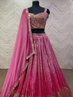 Indian Fancy Look Georgette Lehenga Choli And Dupatta For Women   Wedding Wear