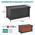 170 Gallon Xl Outdoor Storage Box Woven Rattan Deck Box Patio Wicker Storage Bin