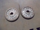 Vintage Display Pair 3 Lb   gold s Gym  Barbell Plate Weight 1  Sleeve