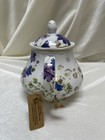 Kent Pottery Homestyle 37oz Porcelain Teapot With Lid Purple Floral Design New