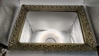 Vintage Hollywood Regency Gold Tone Filigree Mirrored Vanity Tray Rectangle   