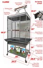 Xlarge Parrot Bird Perch Cage For Macaw Cockatoo Africangrey Amazon 28 x22 x65 h