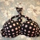 Victoria   s Secret Bombshell  pink Polka Dot Halter Padded Bikini Set  M l