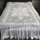Antique French Tambour Lace Bed Cover  Double Sizing
