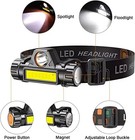 Usb Rechargeable Waterproof Led Headlamp Headlight Head Light Flashlight Lot